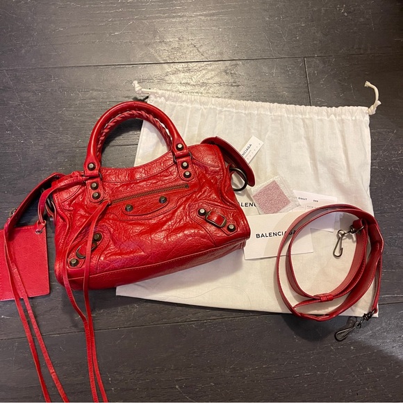 Balenciaga Handbags - Authentic BALENCIAGA red mini city bag leather women